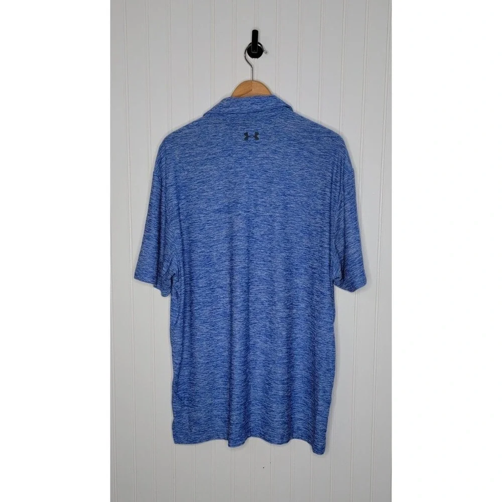 Under Armour Short Sleeve Polo Heatgear Loose Fit Men's size Large Heather Blue - Picture 3 of 8